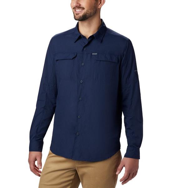 Columbia Silver Ridge II Shirts Navy For Men's NZ51674 New Zealand